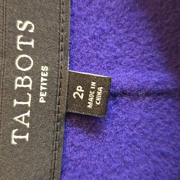 Talbots-Wool blend purple short button down front jkt Sz 2P - Picture 2 of 7